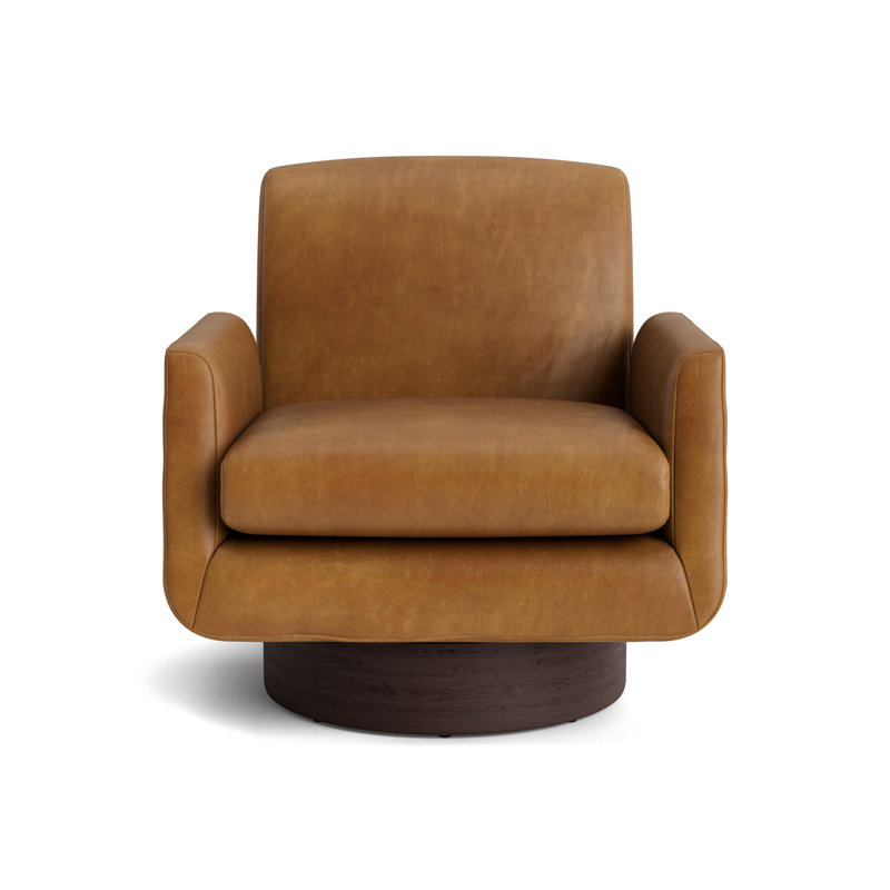 Supernova Full Swivel Leather Chair, Java, Bedford - Saddle