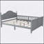 Lit robuste pour enfants avec tête de lit, pied de lit et garde-corps, plateforme en bois gris pour plus de sécurité et de durabilité-326449781-326449776
