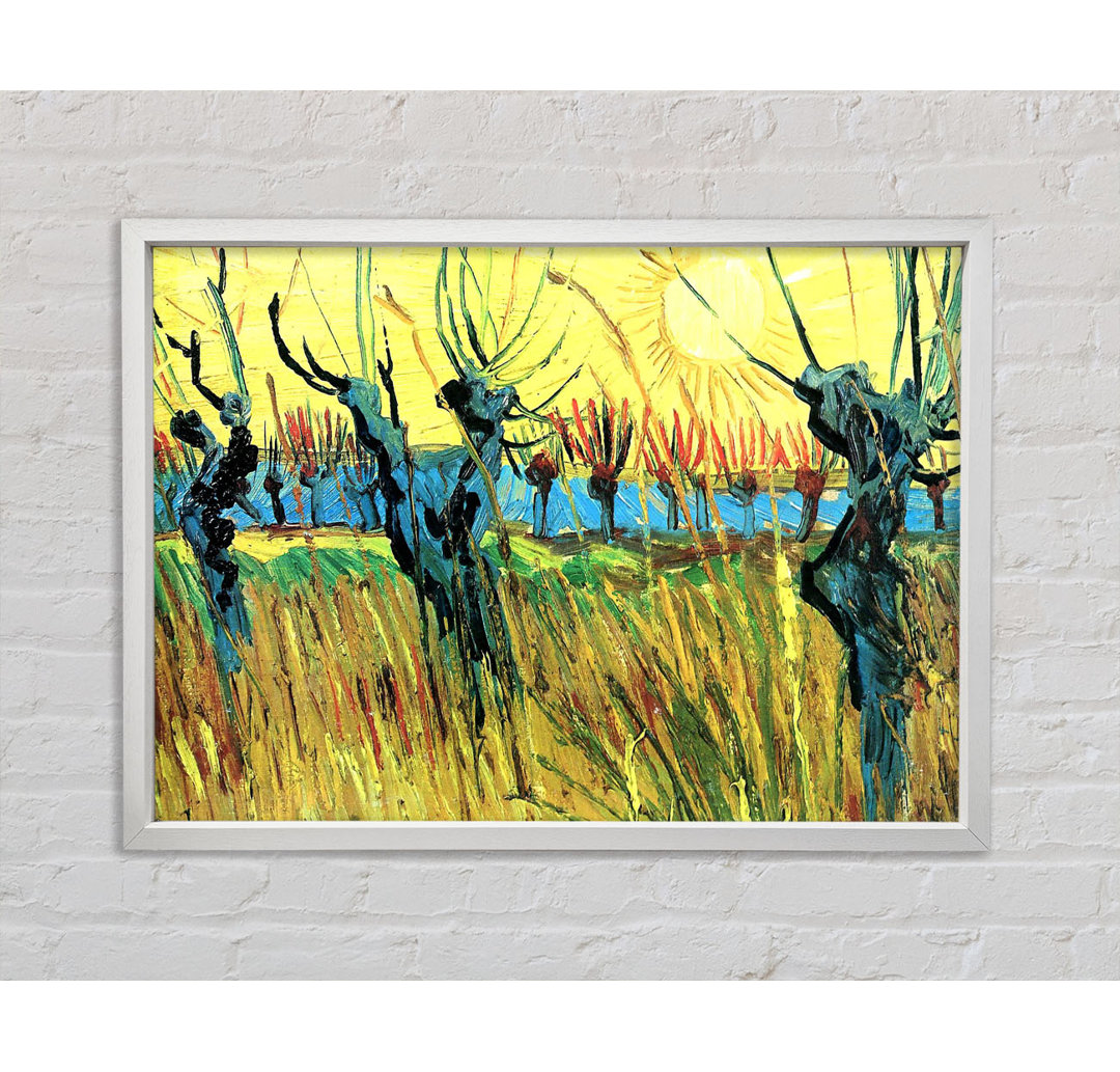 Van Gogh grasend bei Sonnenuntergang - Einzelner Bilderrahmen Kunstdrucke auf Leinwand