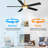 Rolanda 52" 5-inch Downrod Mount Ceiling Fan with Light Kit and Remote Control-1927761638