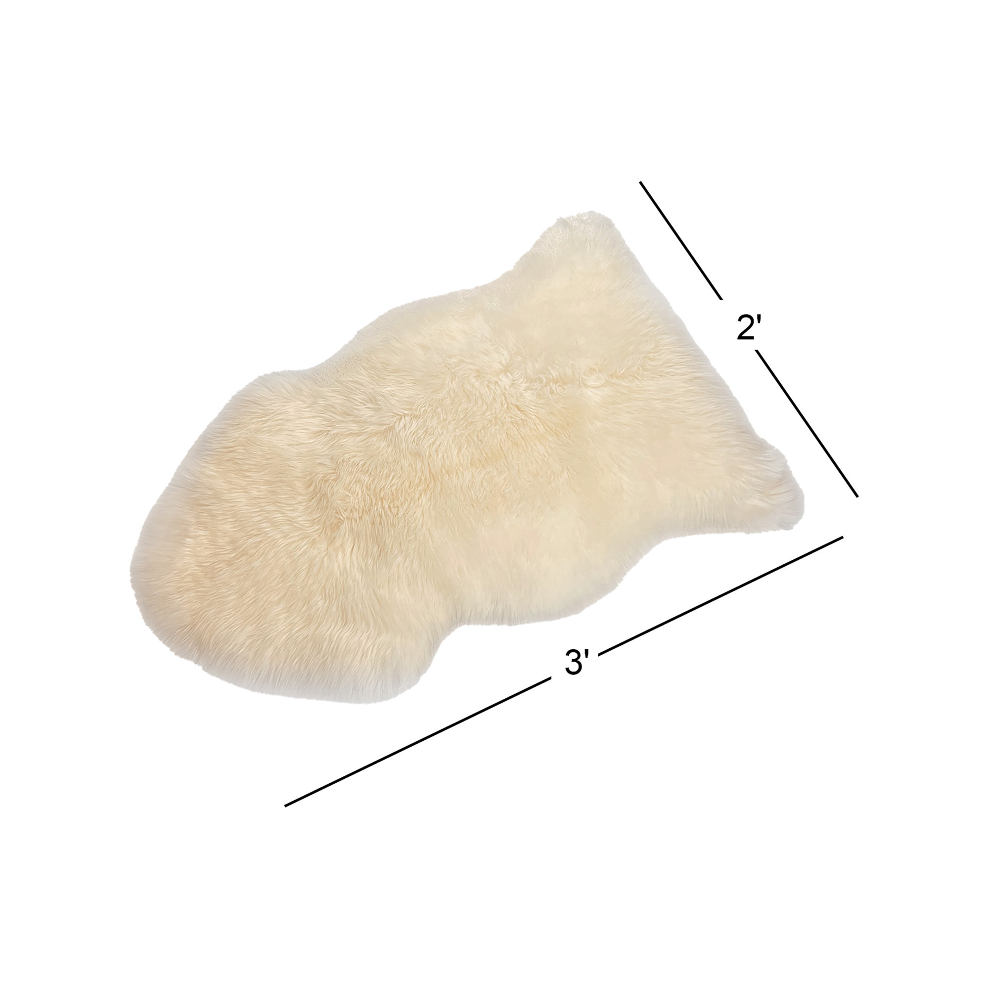 Fris Sheepskin Champagne Rug, Novelty 2' x 3'