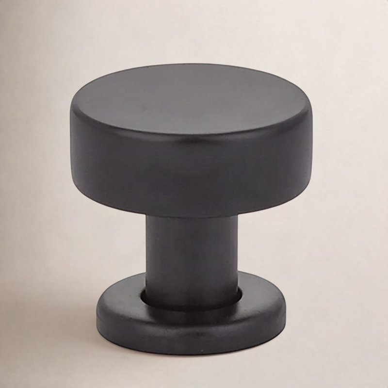 Cadet Mushroom Cabinet Knob, 1" H x 1" W x 1.12" D, Flat Black