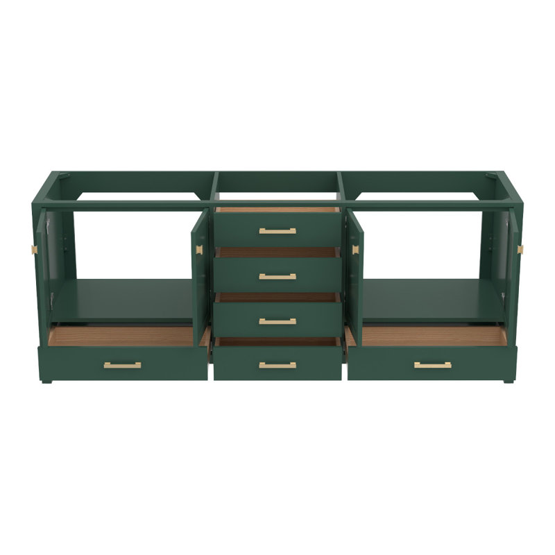 Meuble-lavabo autoportant avec cadre double en bois massif 84 po, 84"