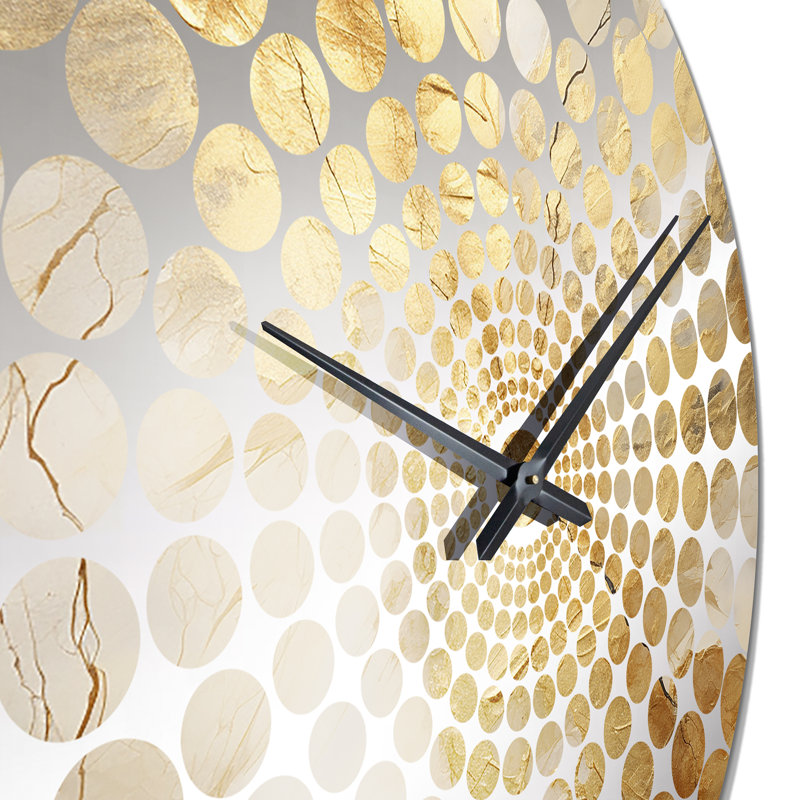 Horloge murale Avyaan, Très grand,  Gold Marble
