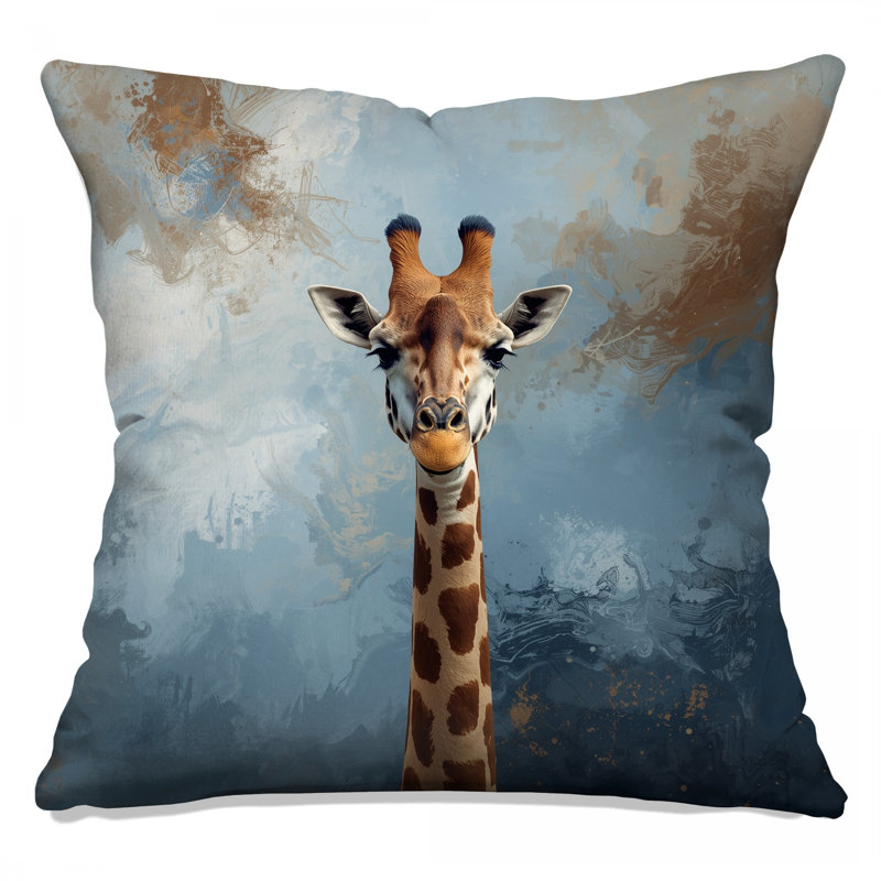 Coussin Girafe, 14 X 14 pouces