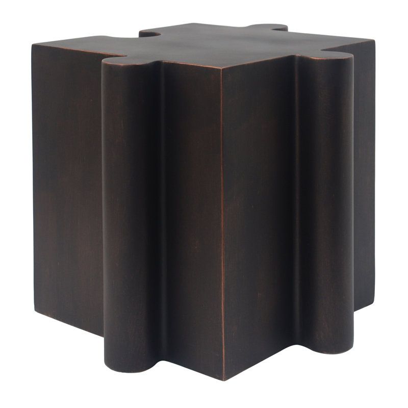 Puzzle Art Side Table, Modular Convex Edge MGO Table, Copper