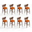 Chaise d'appoint en noyer massif (ensemble de 8)-133330474-133330475