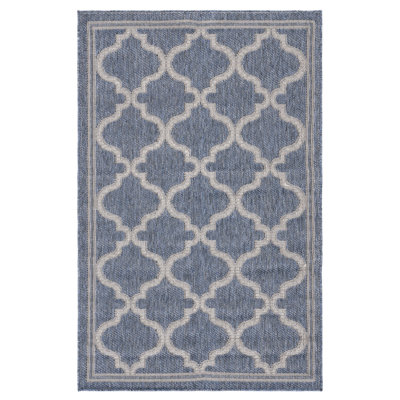 Tapis d'intérieur / extérieur à motif géométrique lavable à la machine MSR Cy Martha Stewart