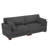 Bentura Upholstered Gray Corduroy Modular Sofa with Pillow Back and Solid Wood Legs-410654933