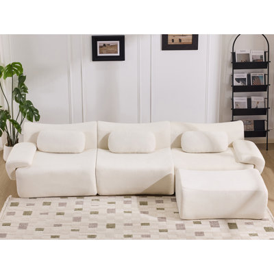 108'' W Oversized Sectional Sofa With Ottoman