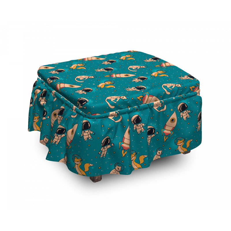 Housse pour repose-pieds foxes chats cosmonauts