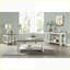 Table basse en bois deux tons Rosy Brown et blanc antique pour le salon, 2 tiroirs + roulettes-925112854