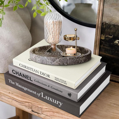Livres décoratifs - Ensemble de 3 faux livres en lin pour table basse