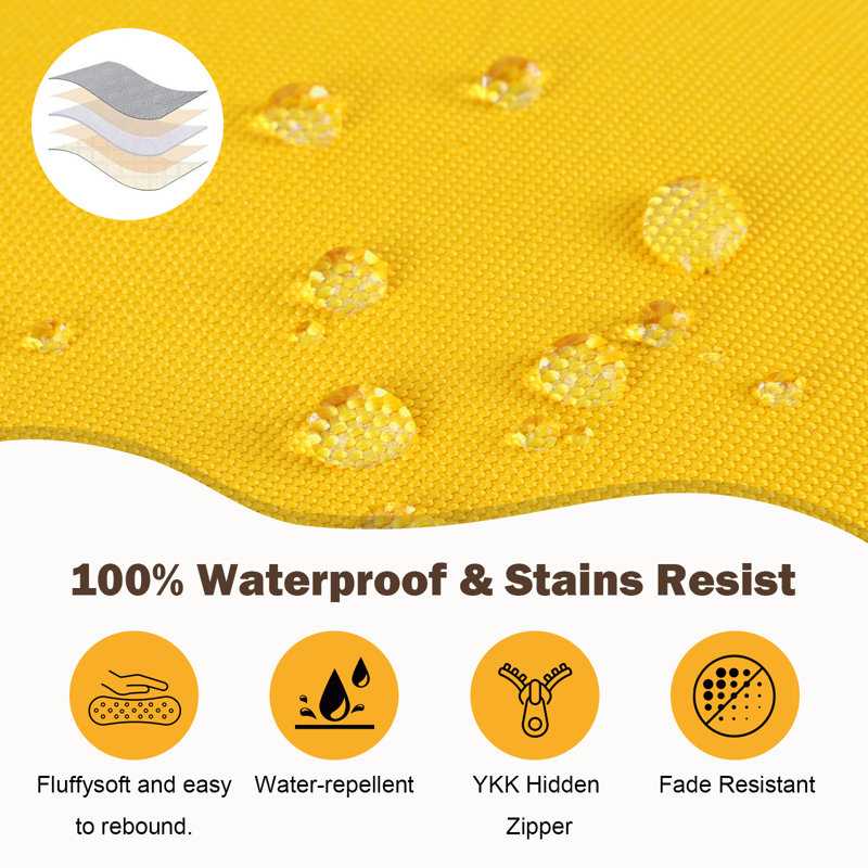 Patio High Back Chair Cushions Set Of 2 - Outdoor Dining Chair Pads,waterproof Replacement Seat Pad,for Rocking And Lounge Chairs,indoor & Outdoor Furniture Cushions,with Non-slip Belt