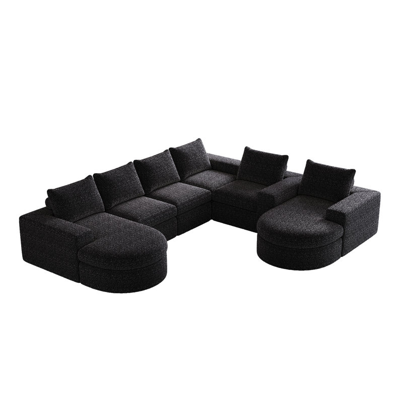Canapé modulaire Chenille Cloud, Chenille noir