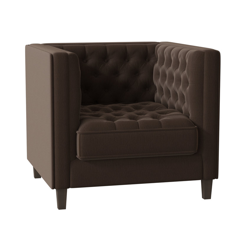Jess Upholstered Armchair, Encore Espresso, Brown Mahogany