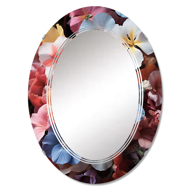 Penstarre - Miroir mural floral ovale, 30 po x 20 po
