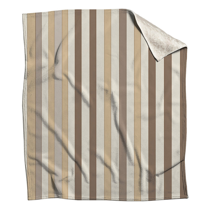 Striped Fleece Throw Blanket - Pattern Throws for Sofas or Beds, 50in W x 60in H