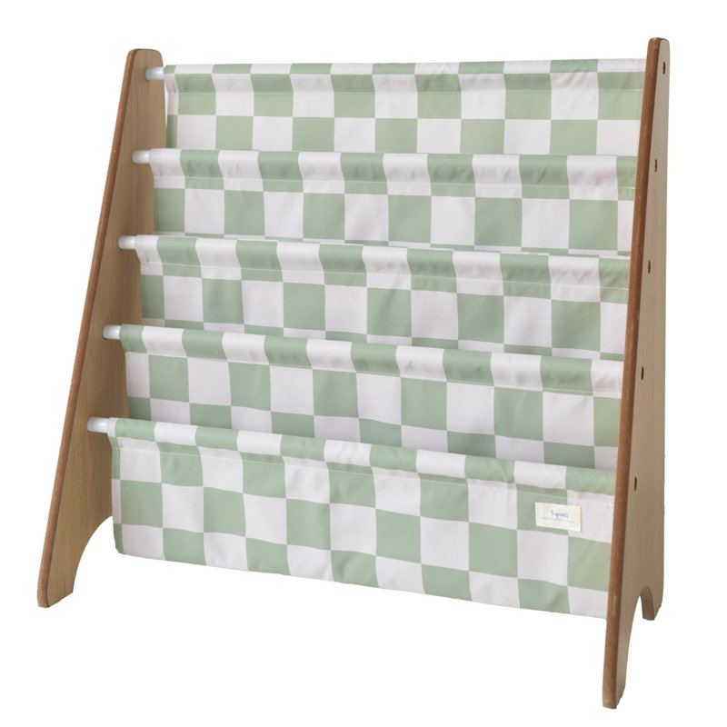 Recycled Book Rack/checkerboard/green