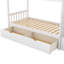 Lit superposé simple au-dessus d'un lit double / simple en blanc avec rangement fonctionnel - Capacité d'organisation longue durée