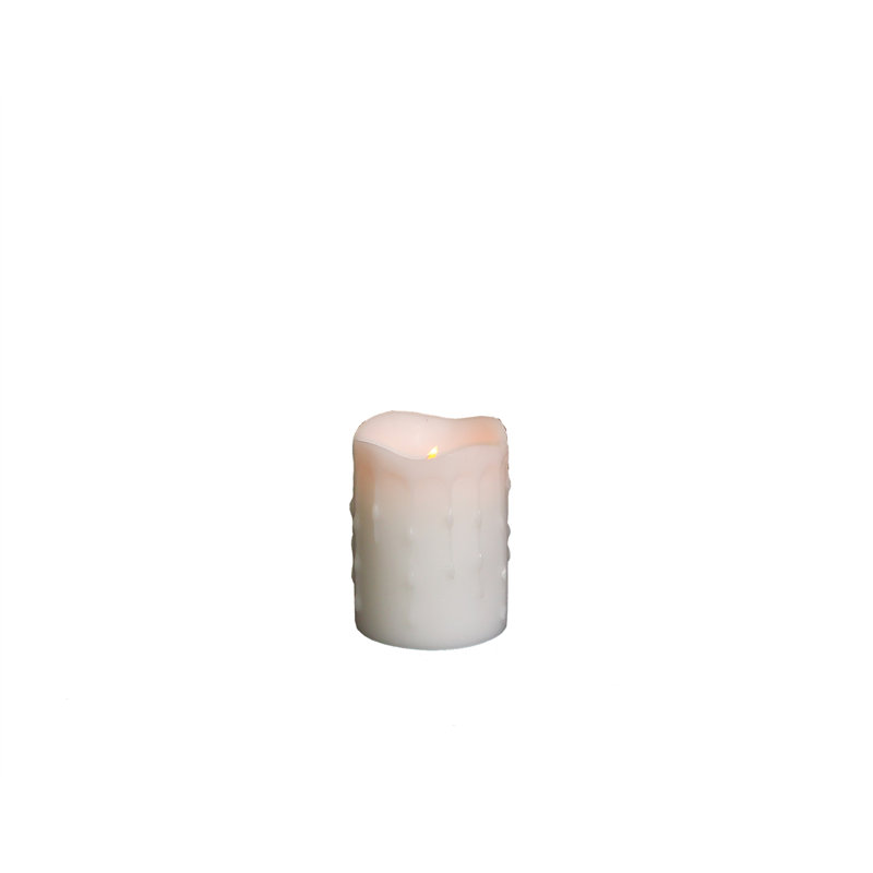 Bougie sans flamme et sans parfum, H 4 po x l 3 po x P 3 po, 4, Blanc