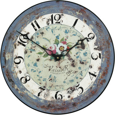 Antique Rose Wall Clock - 36cm