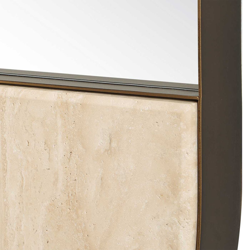 Grand miroir ovale en travertin Uttermost Russo