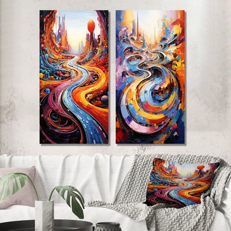 Ensemble de 2 reproductions d'art sur toile, H 28 po x l 25 po, Toile tendue