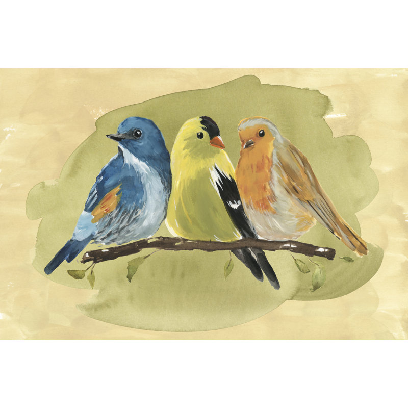 " Bird Perch I " by Annie Warren Painting Print, 12" H x 18" W x 1.25" D