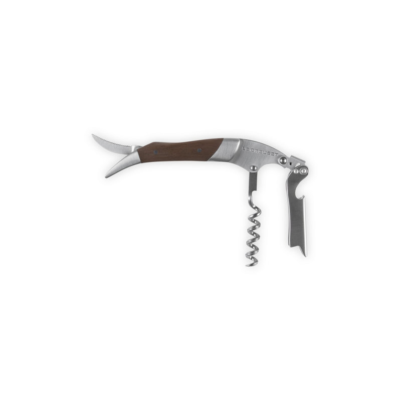 Le Creuset/Screwpull One-Step Waiter's Friend Corkscrew Wine Opener, Black Walnut, Black Walnut