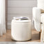 Ensemble de 2 repose-pieds de rangement rembourrés en chenille 2 pièces - Petit tabouret cylindrique, espace de rangement intégré