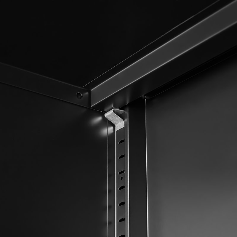 Armoire de rangement en métal avec tablettes réglables, Noir