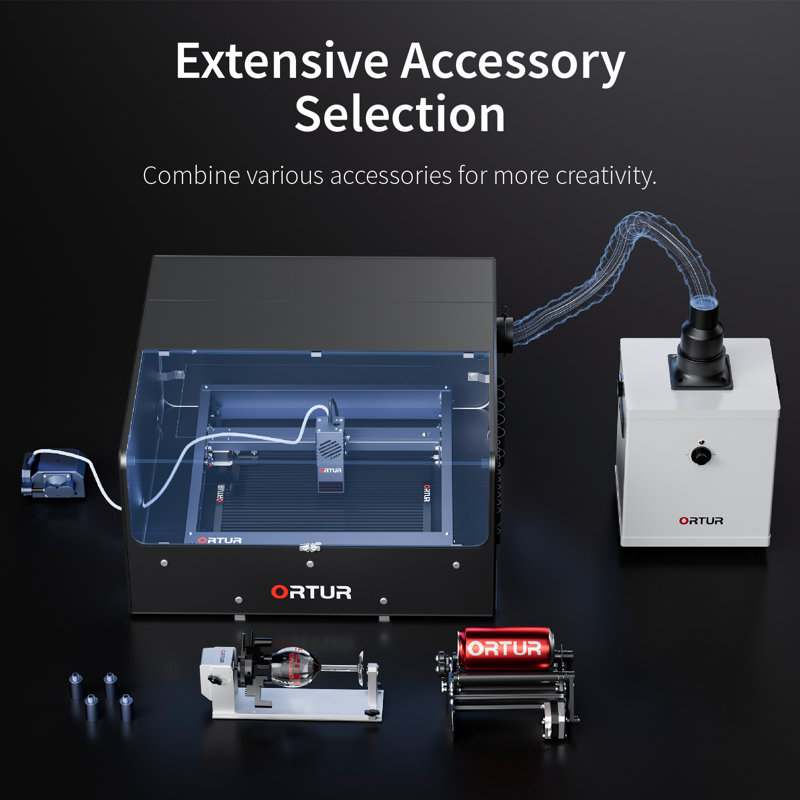 Ortur H10 10W Laser Engraver and Cutter Machine - 300 x 300 mm Work Area - Fully Enclosed Class 1 Safety & Pre-Assembled Design - For Wood, Metal, and Leather