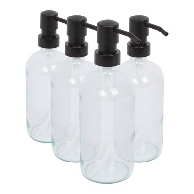 4x Glass Soap Dispensers - 500ml