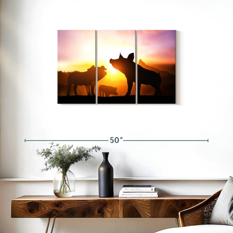 Brampt Pig Silhouettes, 20" H x 33" W