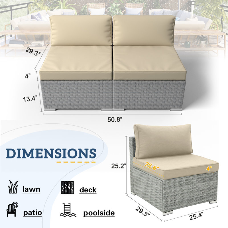 Ensemble de conversation d'extérieur avec coussins , Beige