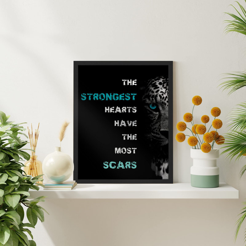 «Black and Blue Strongest Heart Leopard Blue Eyes» sur papier, Naturel, H 10 po x l 8 po