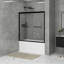 56 à 60 po X P 60 po Porte de baignoire coulissante encadrée en H au fini noir mat avec verre trempé transparent-117010742