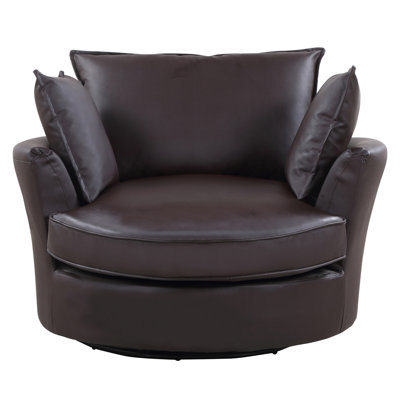 Barga Faux Leather Swivel Lounge Chair