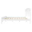 Structure de lit plateforme en bois massif blanc pleine grandeur avec tête de lit incurvée, capacité de 600 lb, aucun sommier requis, assemblage facile, structure de lit classique pour la chambre à coucher-129160760-129160759