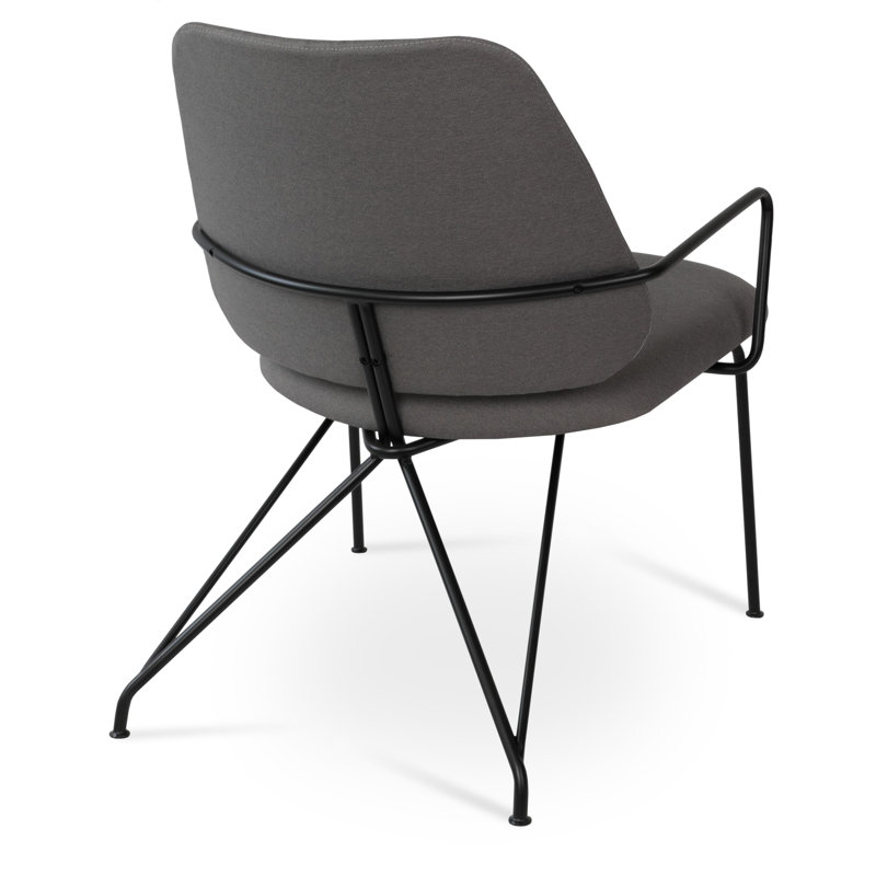 Chaise d'appoint rembourrée grise St Philip