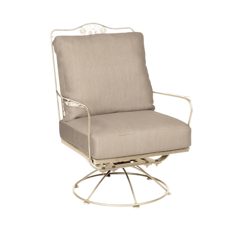 Briarwood Swivel Outdoor Lounge Chair, Weathered White, Canvas Spa Sunbrella® Canvas