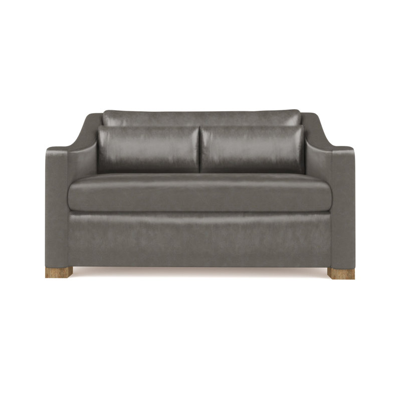 Causeuse Crosby, Ponce rétro en cuir, H 32,5 po x l 60 po x P 43 po, Naturel