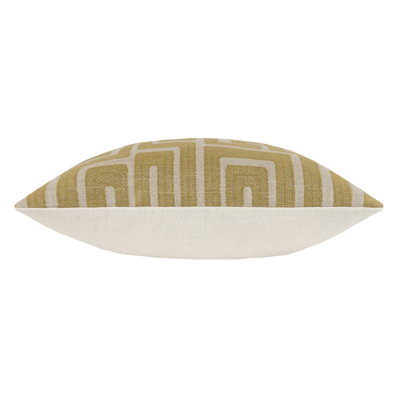 Moneik Geometric Square Cushion, Olive