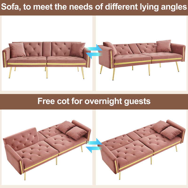 2 Seater Velvet Sofa, Pink Velvet