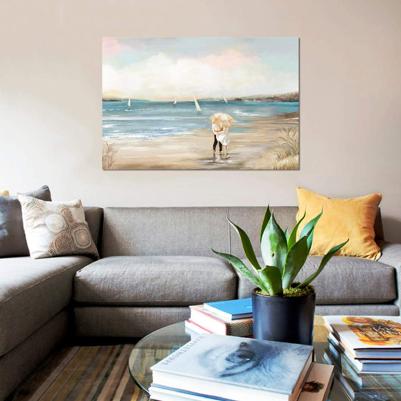 «Pearl Shore», reproduction sur toile, H 8 po x l 12 po x P 0,75 po, Pas de tapis, Toile tendue