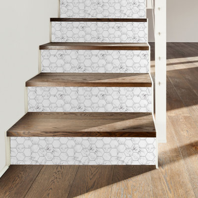 Carreau de mosaïque auto-adhésif en PVC 11 po x 11 po Carrara