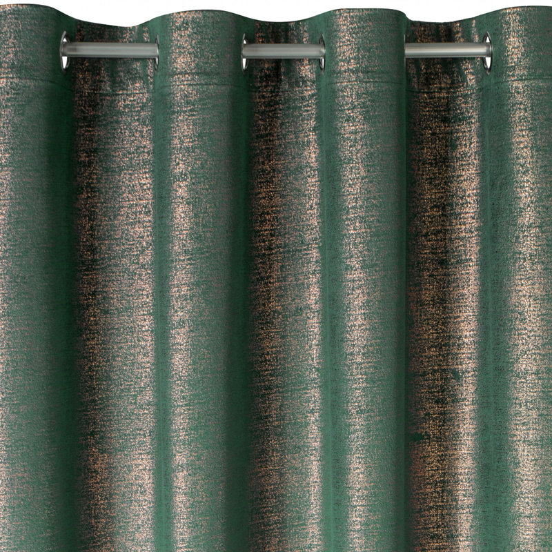 Ajahn Semi Sheer Curtains Single Panel, Dark Turquoise