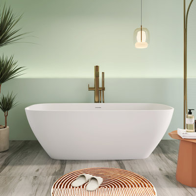 67" x 30"  Freestanding Soaking Solid Surface Bathtub