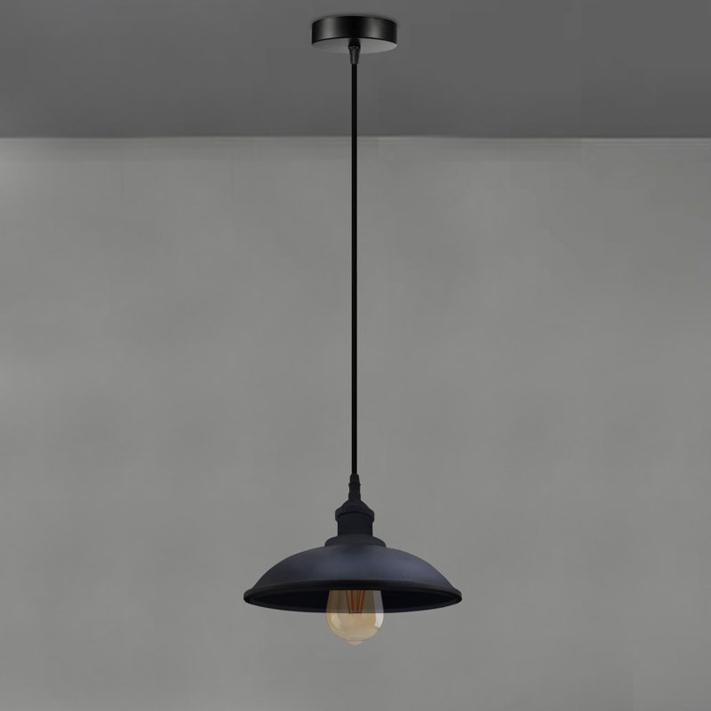 1 - Light Single Pendant, Black